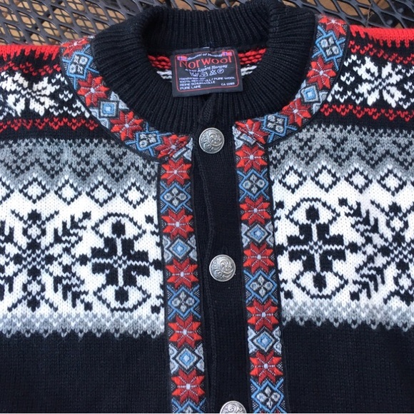 Norwool of Norway Wool Fair Isle Sweater. Size M - Picture 4 of 10